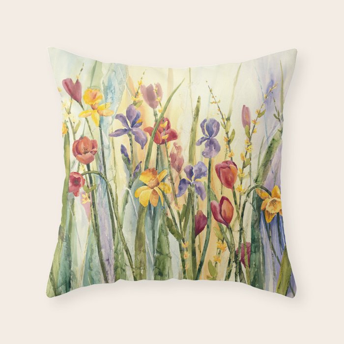 Spring Medley Flowers Throw Pillow Gallery Image 6