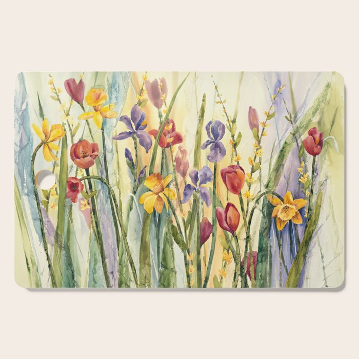 Spring Medley Flowers Cutting Board Gallery Image 1