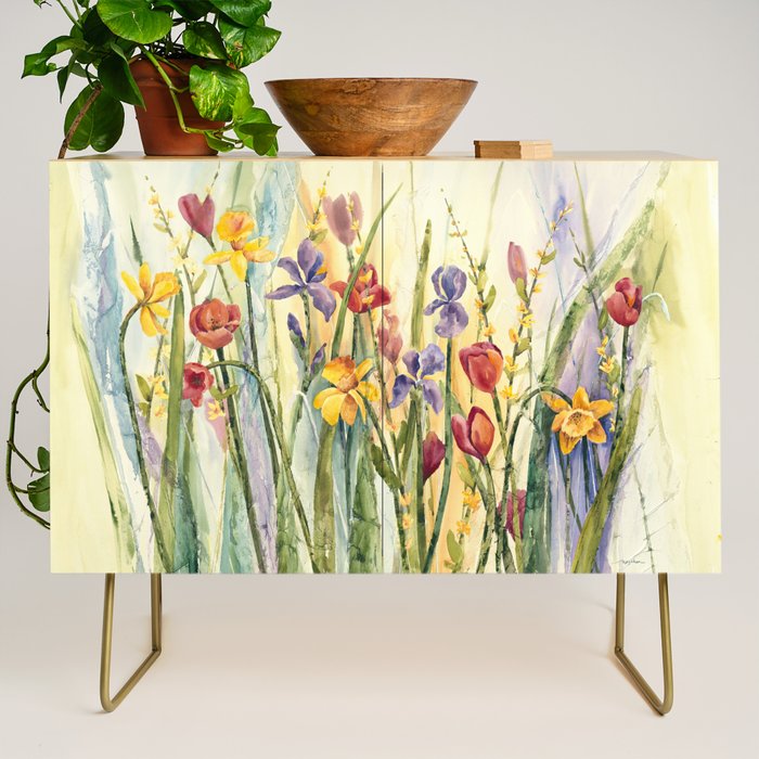 Spring Medley Flowers Credenza Gallery Image 1
