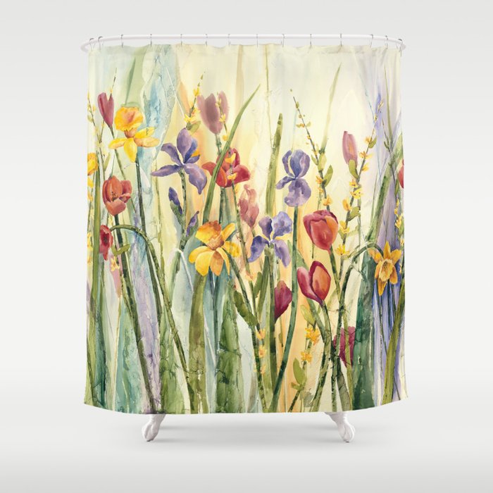 Spring Medley Flowers Shower Curtain Gallery Image 1