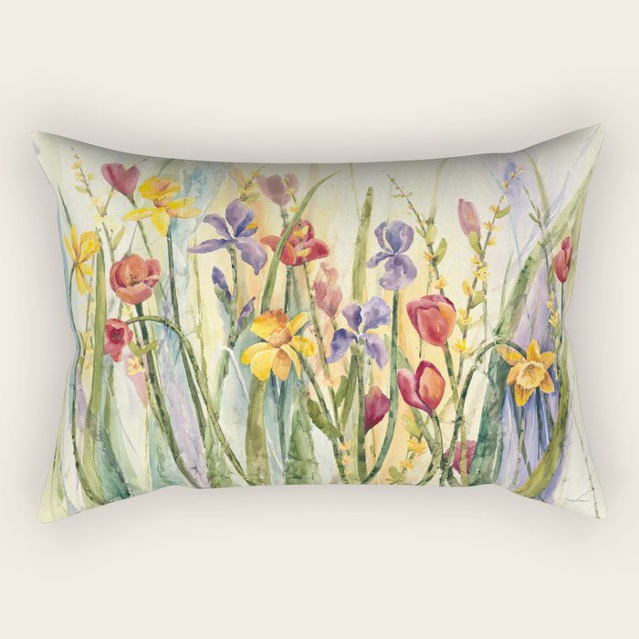 Spring Medley Flowers Rectangular Pillow Gallery Image 2