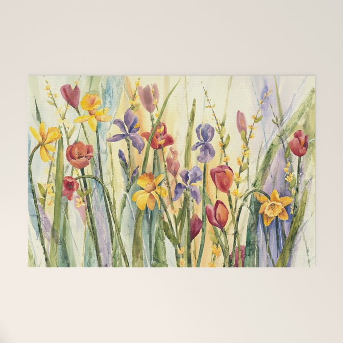 Spring Medley Flowers Welcome Mat Gallery Image 1
