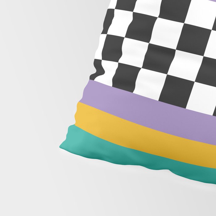 Checkered pattern grid / Vintage 80s / Retro 90s Pillow Sham Gallery Image 4