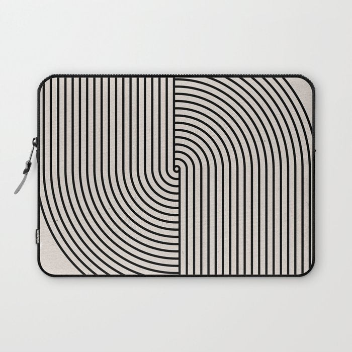 Beige Neutral Retro Balance  Laptop Sleeve Gallery Image 1