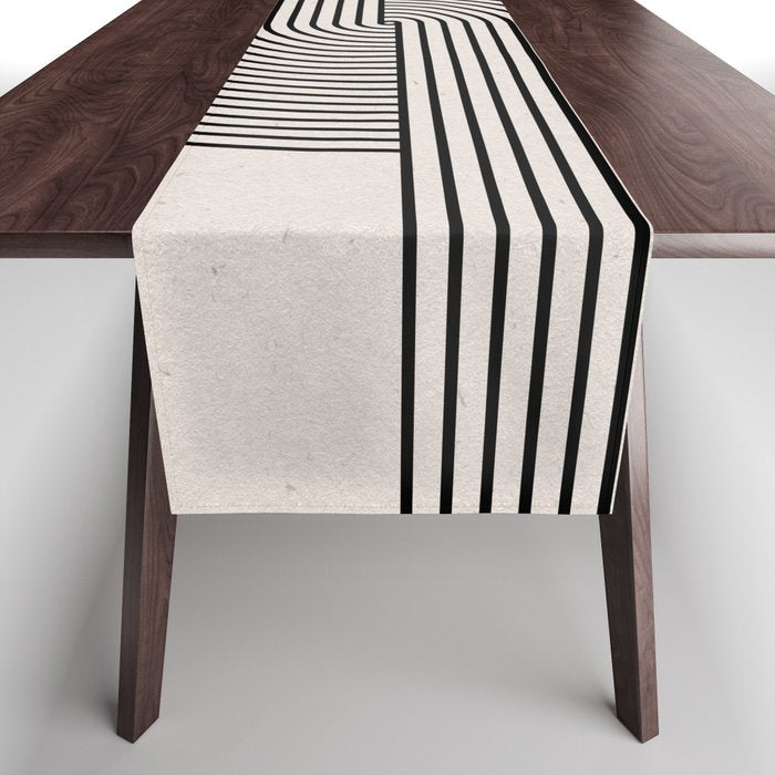 Beige Neutral Retro Balance  Table Runner Gallery Image 1