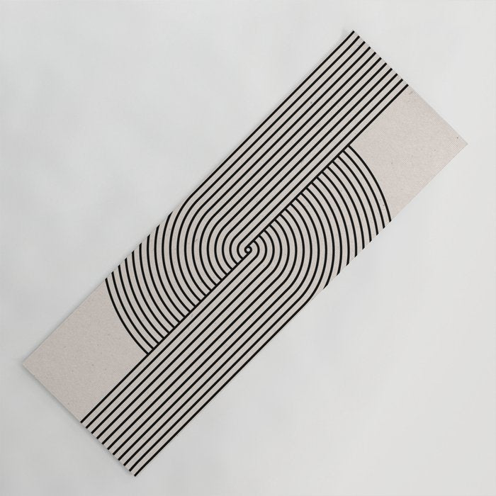 Beige Neutral Retro Balance  Yoga Mat Gallery Image 1