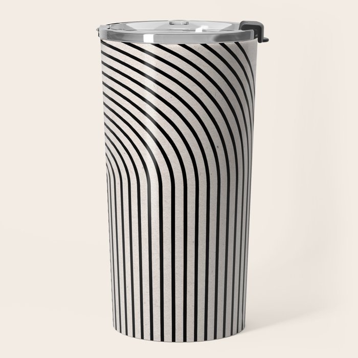 Beige Neutral Retro Balance  Travel Mug Gallery Image 2