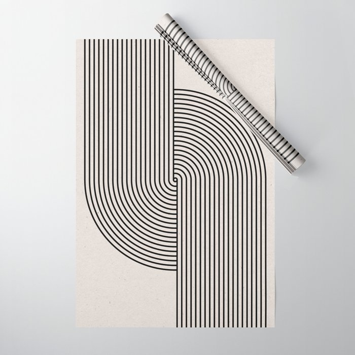 Beige Neutral Retro Balance  Wrapping Paper Gallery Image 1