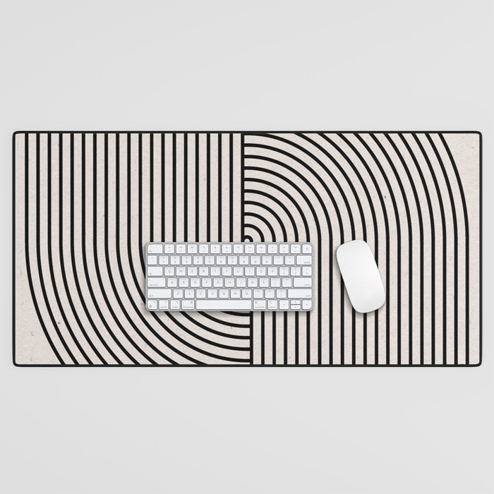 Beige Neutral Retro Balance  Desk Mat Gallery Image 1