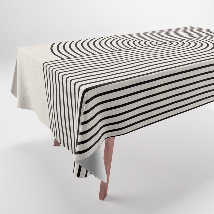 Beige Neutral Retro Balance  Tablecloth Gallery Image 1