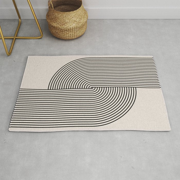 Beige Neutral Retro Balance  Rug Gallery Image 1