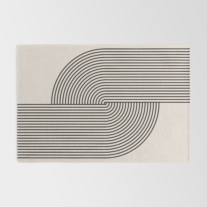 Beige Neutral Retro Balance  Rug Gallery Image 2