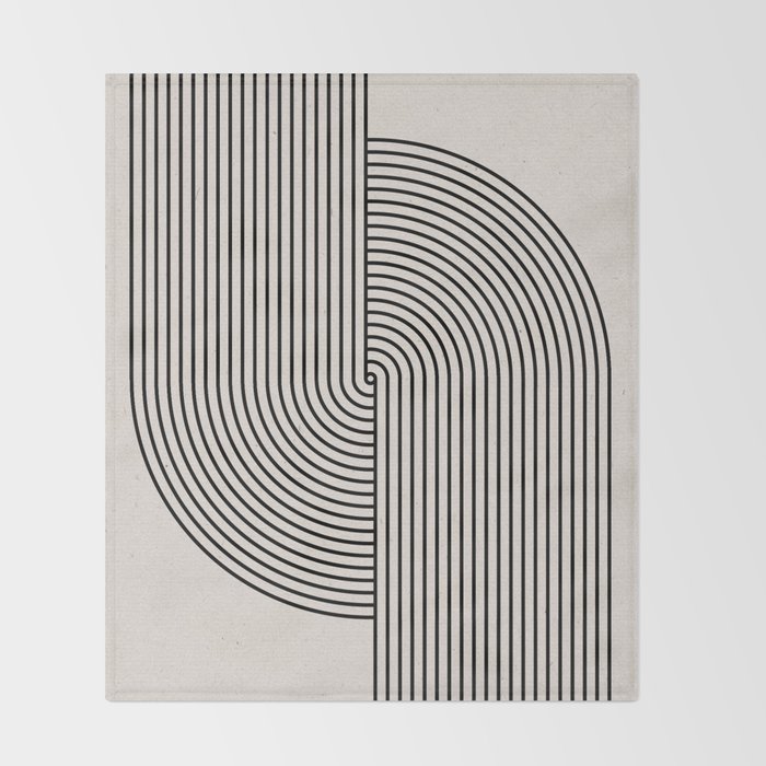 Beige Neutral Retro Balance  Throw Blanket Gallery Image 2