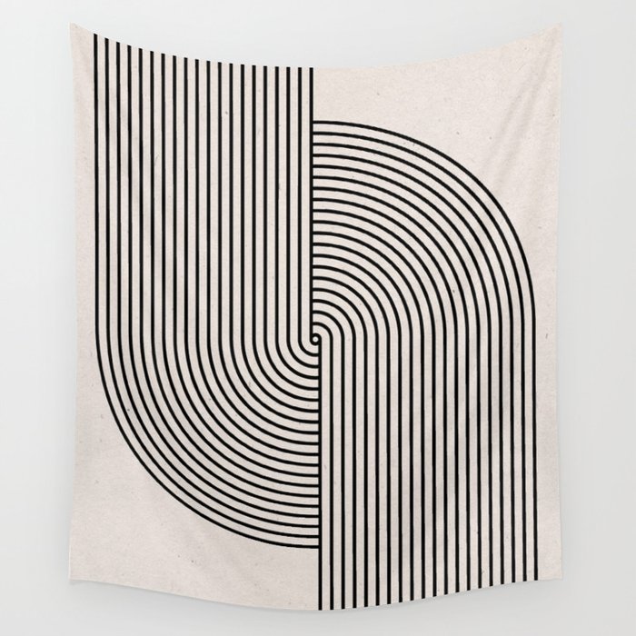 Beige Neutral Retro Balance  Wall Tapestry Gallery Image 1