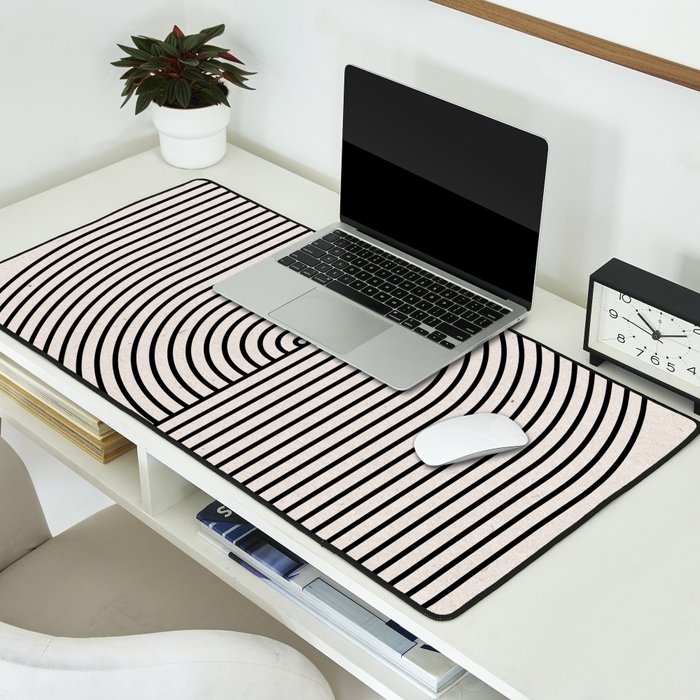 Beige Neutral Retro Balance  Desk Mat Gallery Image 2