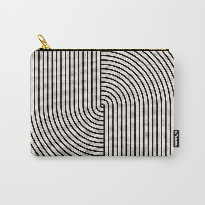 Beige Neutral Retro Balance  Carry All Pouch Gallery Image 1