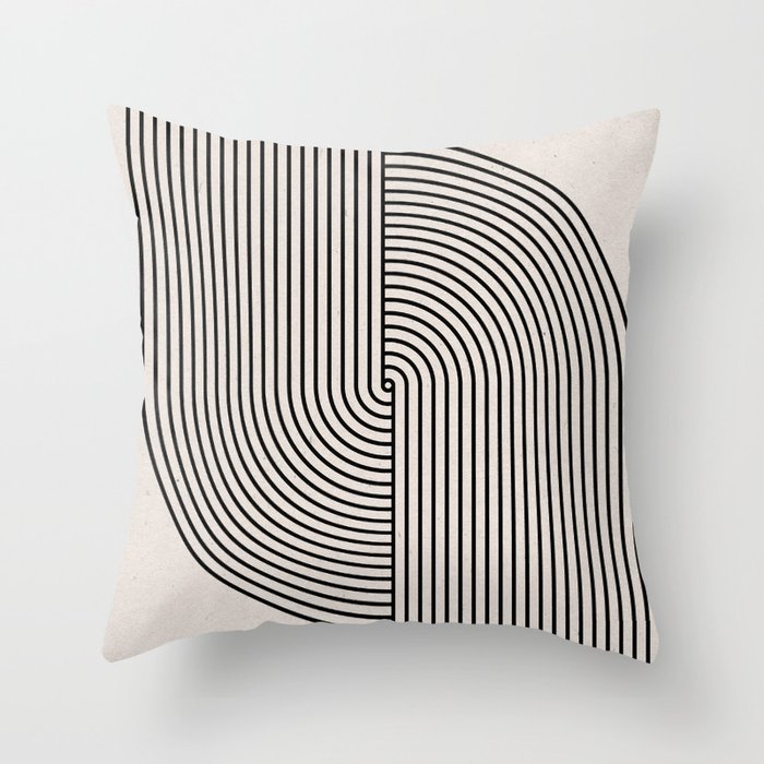 Beige Neutral Retro Balance  Throw Pillow Gallery Image 1