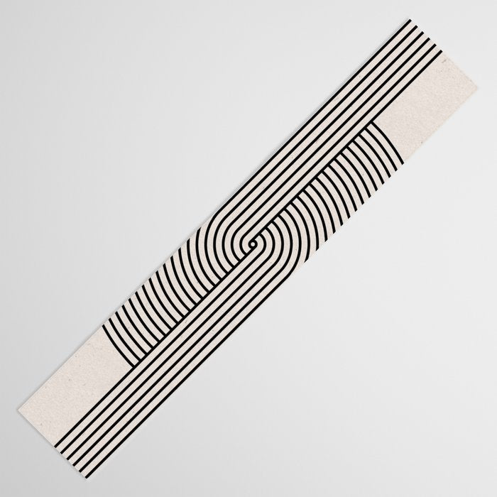Beige Neutral Retro Balance  Table Runner Gallery Image 3