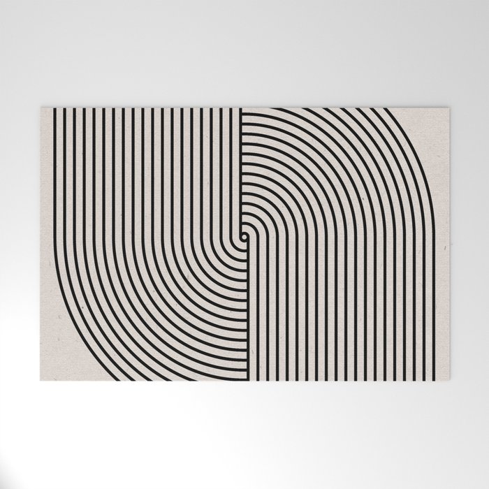 Beige Neutral Retro Balance  Welcome Mat Gallery Image 1