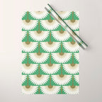 art deco cranes green Wrapping Paper Gallery Image 1