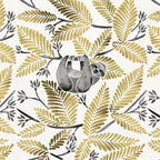 Happy Sloth - Tropical Gold Leaves Coffee Mug Gallery Image 2