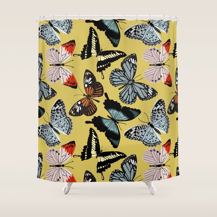 Boho Butterflies Shower Curtain Gallery Image 1
