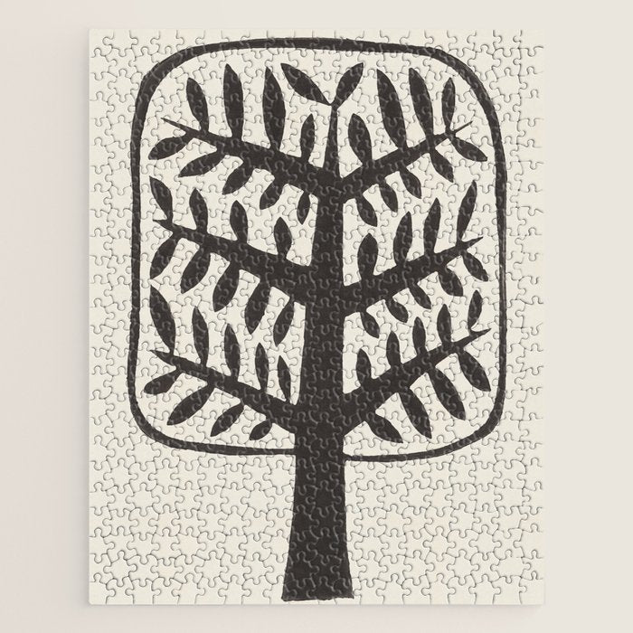 Linocut Tree #2 Jigsaw Puzzle Gallery Image 1