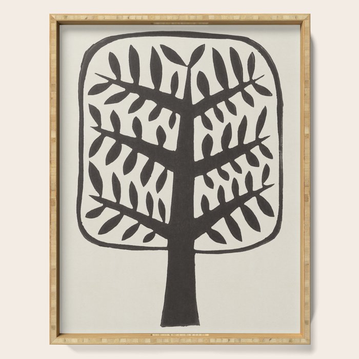 Linocut Tree #2 Serving Tray Gallery Image 1
