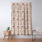 Home For The Holidays Blush Pink Christmas Window Curtain Gallery Image 5