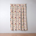 Home For The Holidays Blush Pink Christmas Window Curtain Gallery Image 3