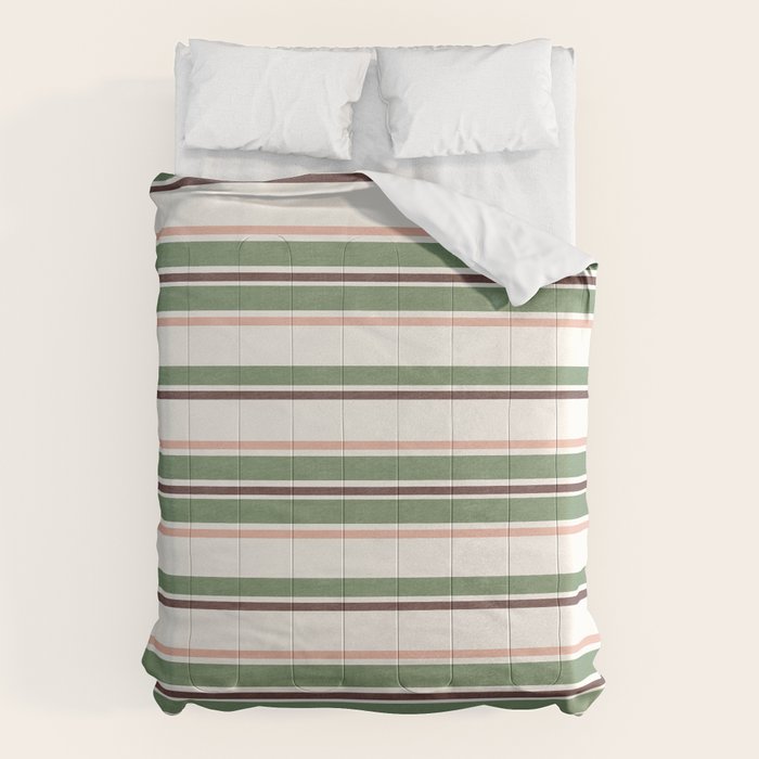 Daybed Stripe Ivory Green Multi Comforter Gallery Image 6