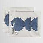 Woodblock navy blue Mid century modern Placemat Gallery Image 1