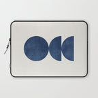 Woodblock navy blue Mid century modern Laptop Sleeve Gallery Image 1