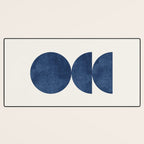 Woodblock navy blue Mid century modern Desk Mat Gallery Image 3