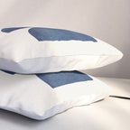 Woodblock navy blue Mid century modern Pillow Sham Gallery Image 3