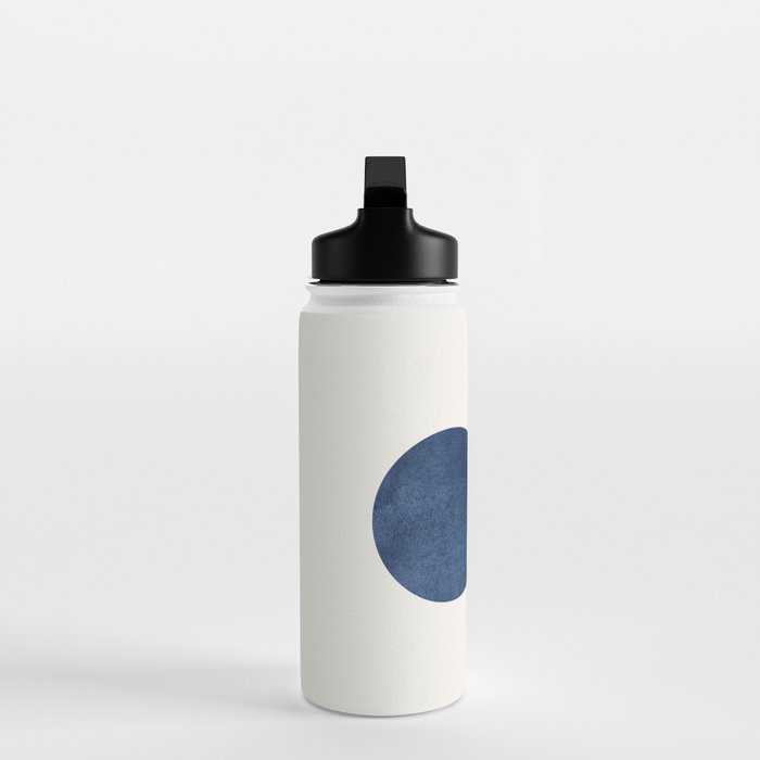 Woodblock navy blue Mid century modern Water Bottle Gallery Image 3