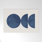 Woodblock navy blue Mid century modern Welcome Mat Gallery Image 1