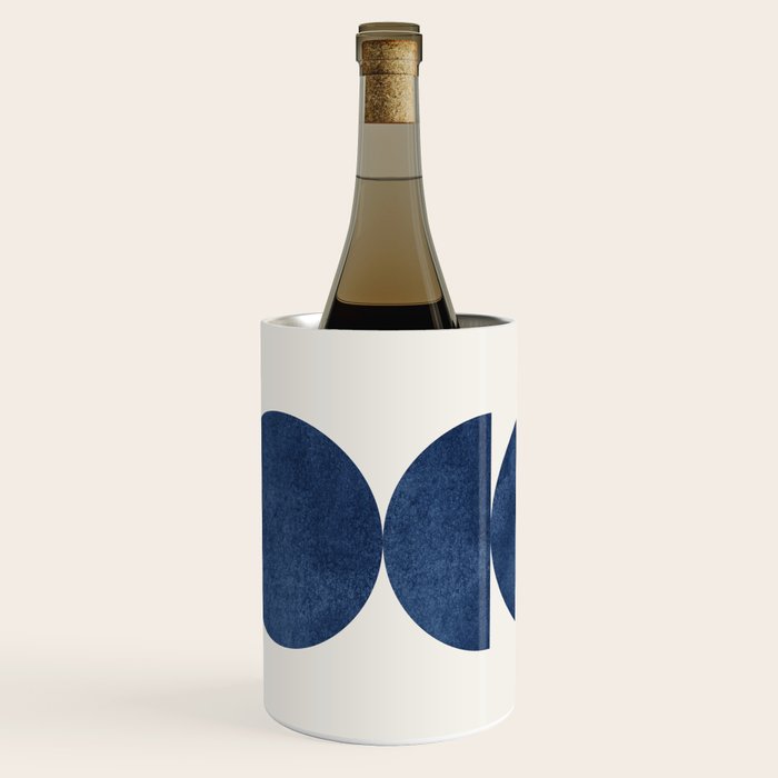 Woodblock navy blue Mid century modern Wine Chiller Gallery Image 1