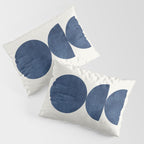 Woodblock navy blue Mid century modern Pillow Sham Gallery Image 3