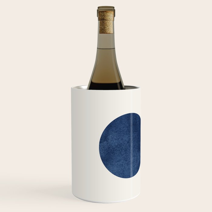 Woodblock navy blue Mid century modern Wine Chiller Gallery Image 2