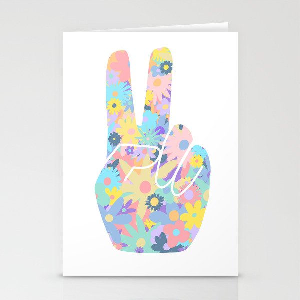 Peace Out Flowers Stationery Card Gallery Image 2