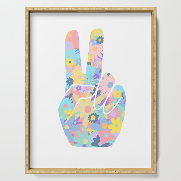 Peace Out Flowers Serving Tray Gallery Image 1