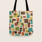 Mid Century Modern Disarrayed Bricks Multicolored Tote Bag Gallery Image 1