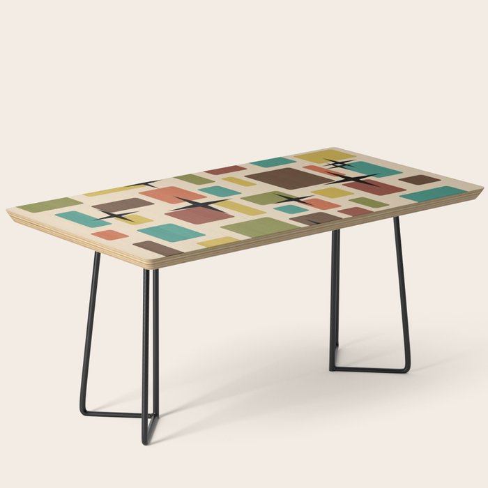 Mid Century Modern Disarrayed Bricks Multicolored Coffee Table Gallery Image 1
