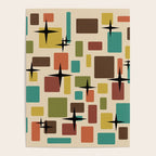 Mid Century Modern Disarrayed Bricks Multicolored Poster Gallery Image 4