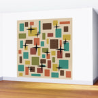 Mid Century Modern Disarrayed Bricks Multicolored Wall Mural Gallery Image 2