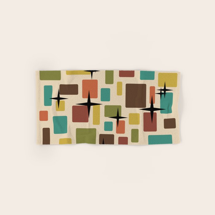 Mid Century Modern Disarrayed Bricks Multicolored Bath Towel Gallery Image 1