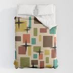 Mid Century Modern Disarrayed Bricks Multicolored Duvet Cover Gallery Image 6