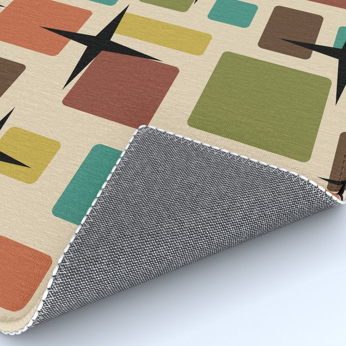 Mid Century Modern Disarrayed Bricks Multicolored Rug Gallery Image 4
