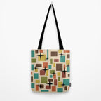Mid Century Modern Disarrayed Bricks Multicolored Tote Bag Gallery Image 2